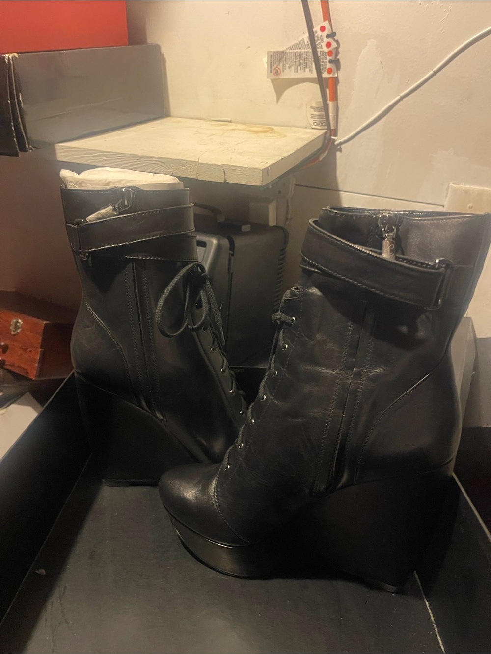 Elegant Black Peep-Toe Ankle Boots